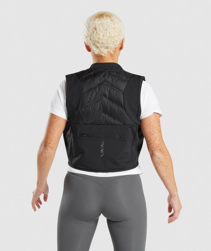 Kurtka Gymshark Speed Gilet Damskie Czarne | PL 493BRK